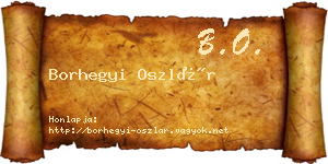 Borhegyi Oszlár névjegykártya